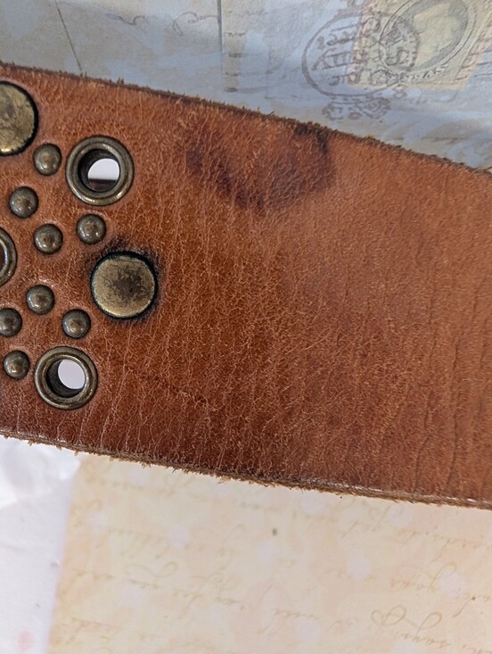 Vintage Belt Bohemian Hippie Style Brown Leather Studded Belt main image 6